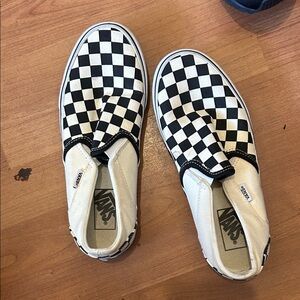 Vans Black and White Checkerboard Slip-Ons